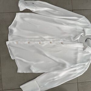 Zara White Button-Up Blouse